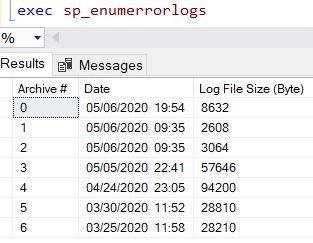 SQL Server error logs | Intro | Configuration | Recycle | Querying