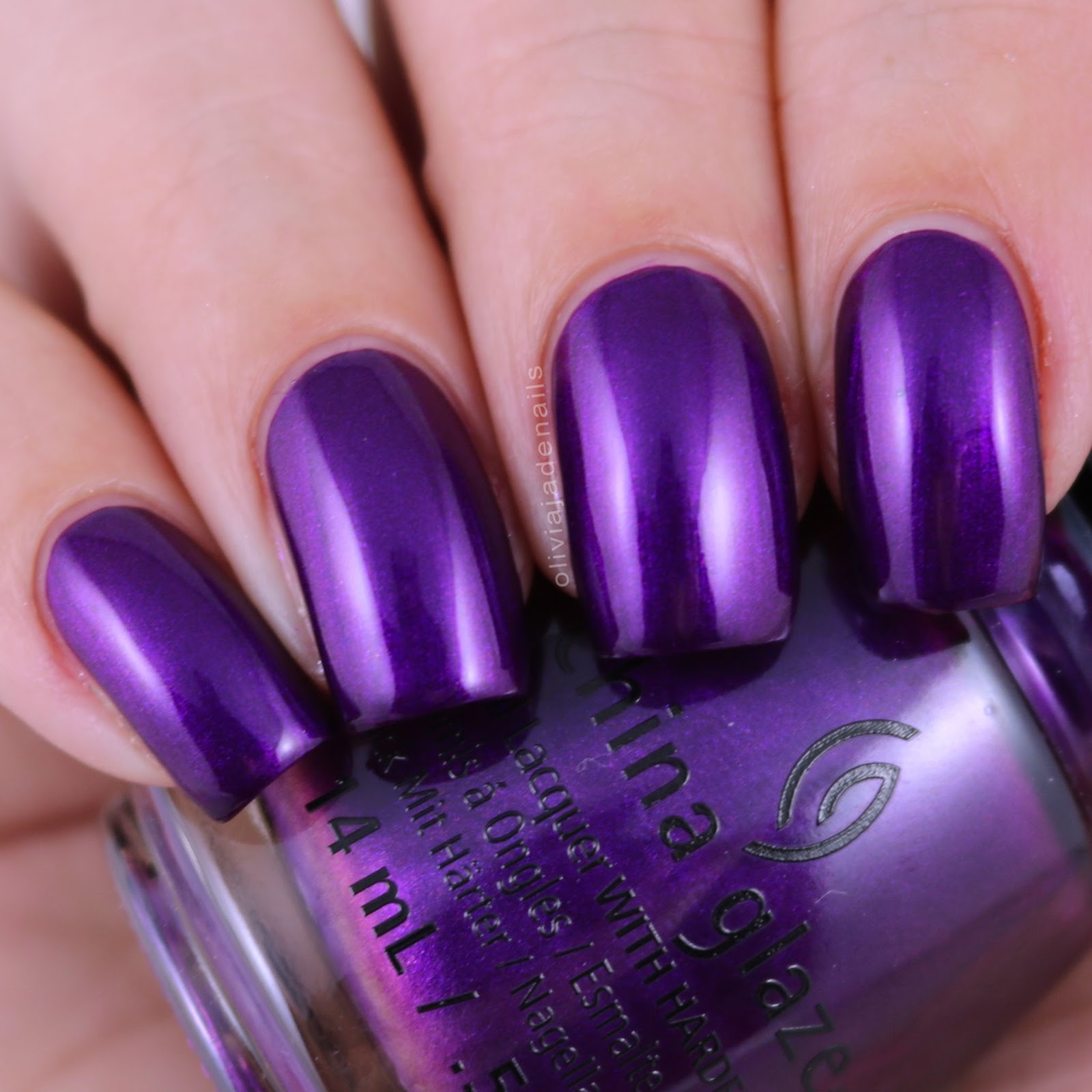 China Glaze Purple Fiction swatched by Olivia Jade Nails