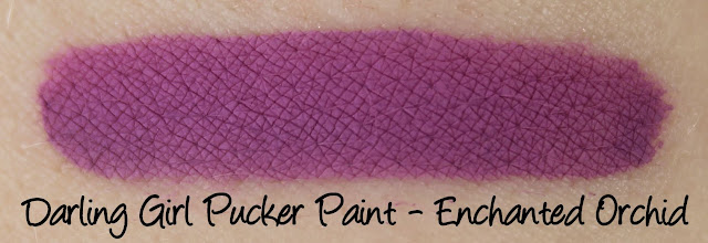 Darling Girl Pucker Paint Matte Lip Cream - Enchanted Orchid Swatches & Review