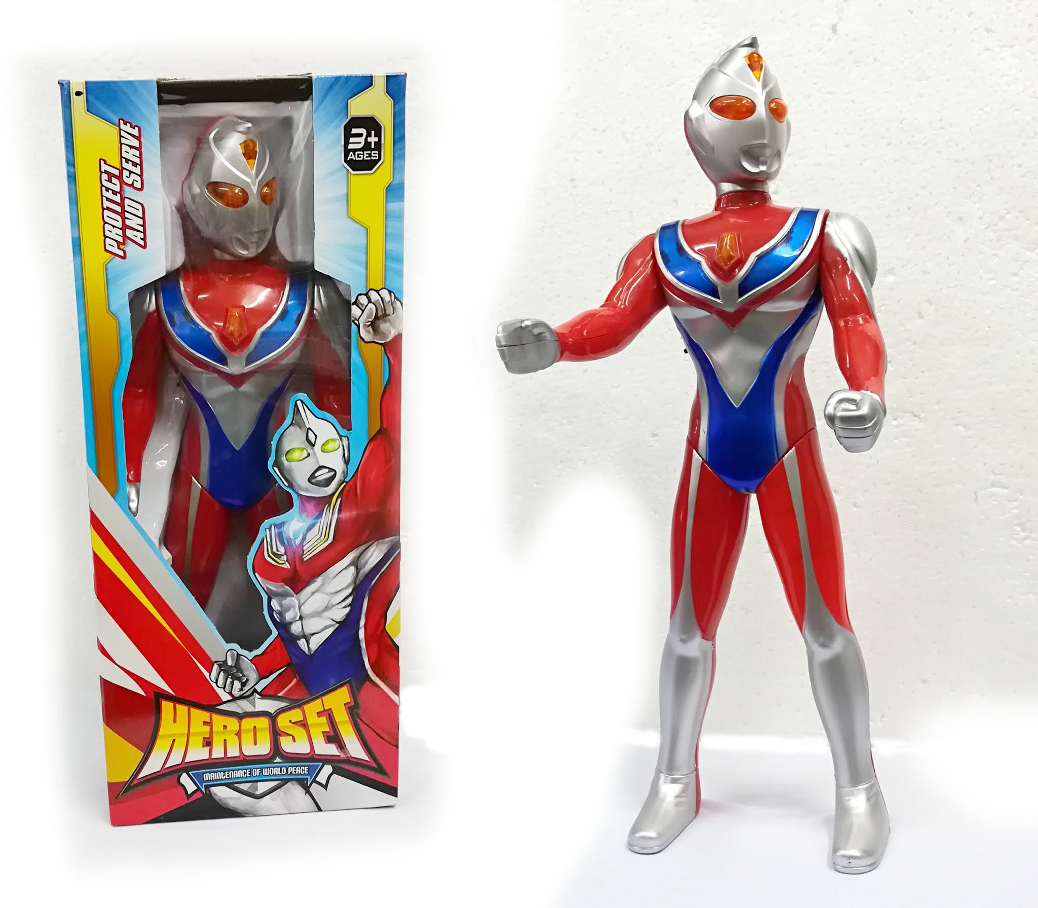 BongBongIdea LARGE ULTRAMAN HERO TOY FIGURE WITH SOUND LIGHT 48CM