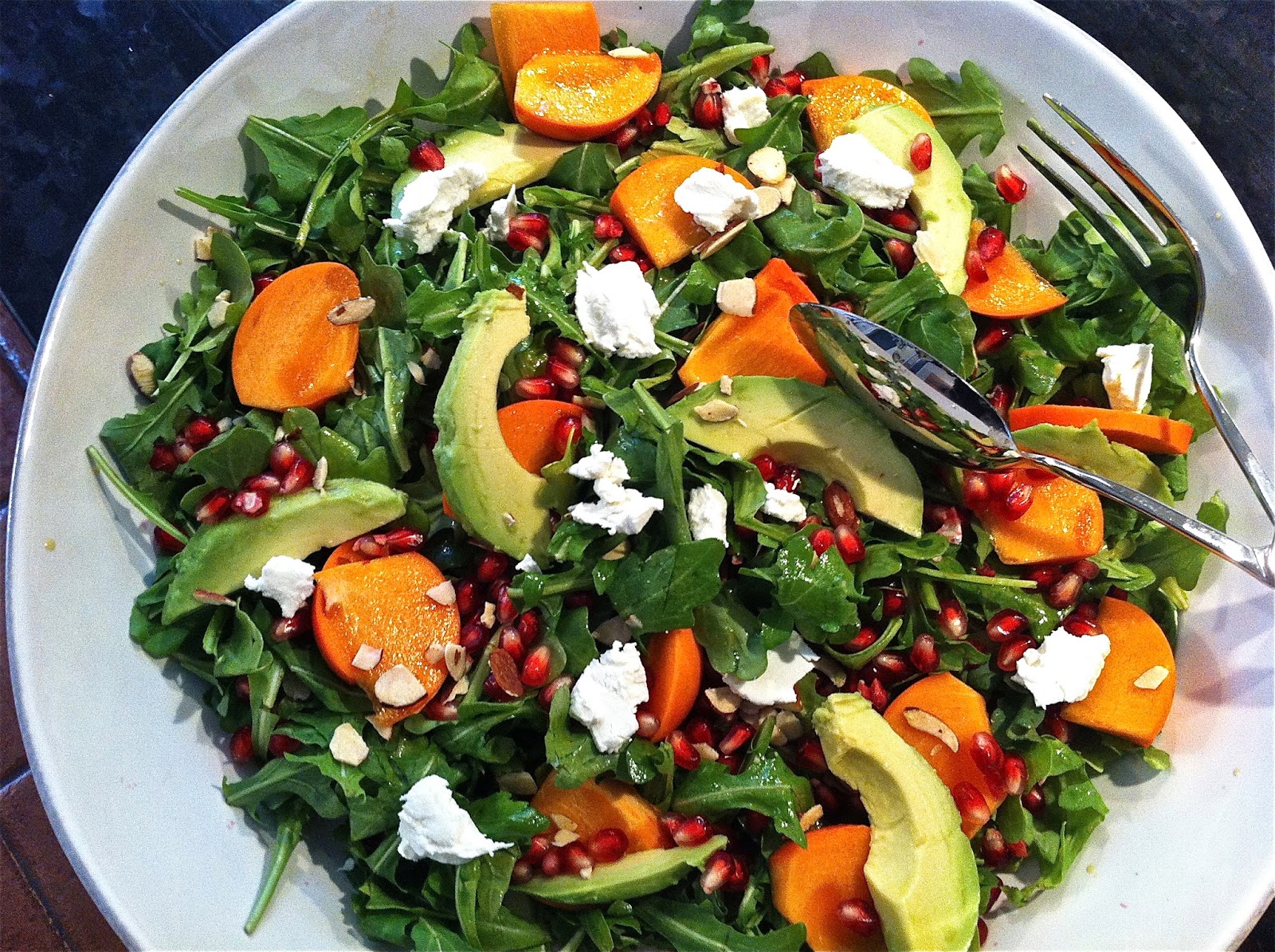 Homemade By Mary FUYU PERSIMMON, POMEGRANATE, AVOCADO and GOAT CHEESE
