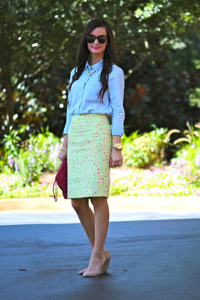 Megan Runion // For All Things Lovely: Neon + Chambray