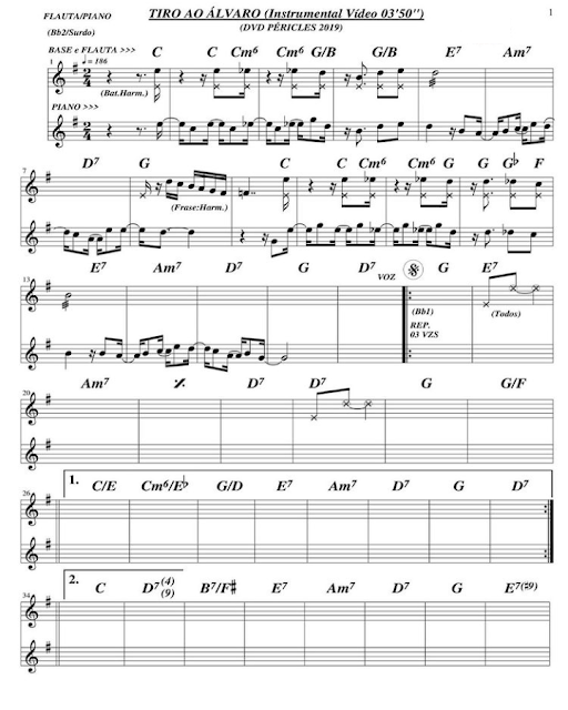 Nandinho Cavaco Partitura Péricles Tiro ao Álvaro