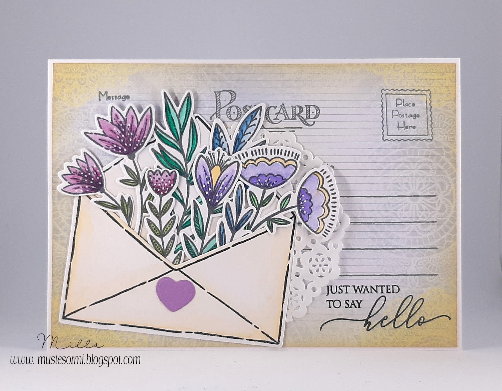 Mustesormi Penny Black Secret Garden Exquisite Envelope