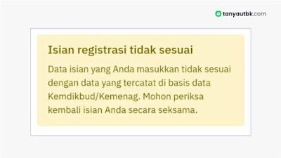 Isian Registrasi Tidak Sesuai : Tanya UTBK