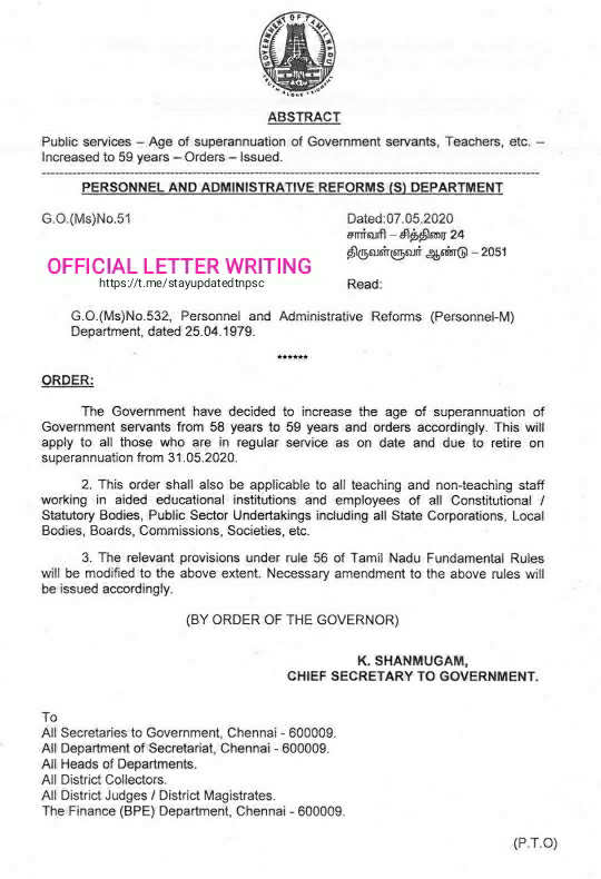 Official letter writing for TNPSC group 2 mains Preparation