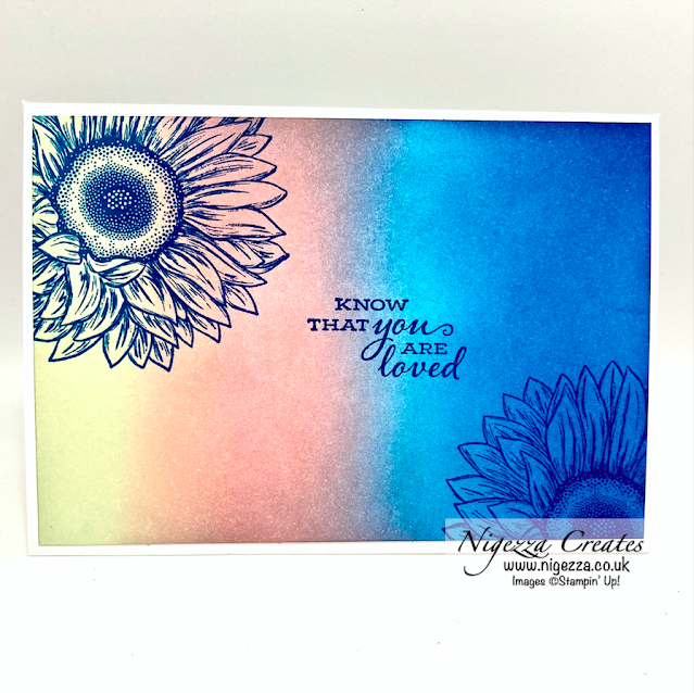 Blended Background & Sunflowers Colour Challenge Card