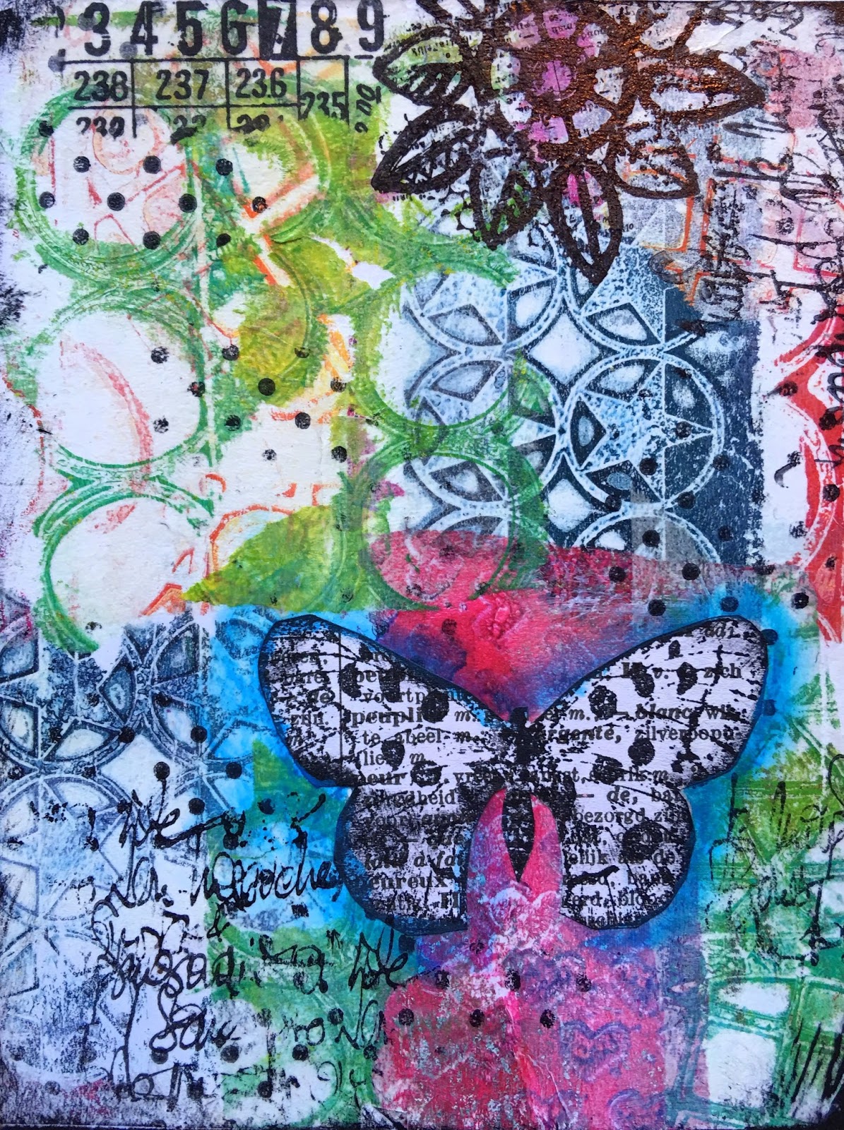 Printing with Gelli Arts® Layering Technique with Gelli Arts® Printed Tissue Paper