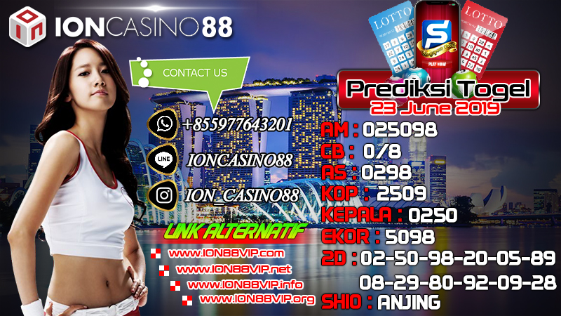 Prediksi Togel Singapore 23 Juni 2019 IONCASINO88