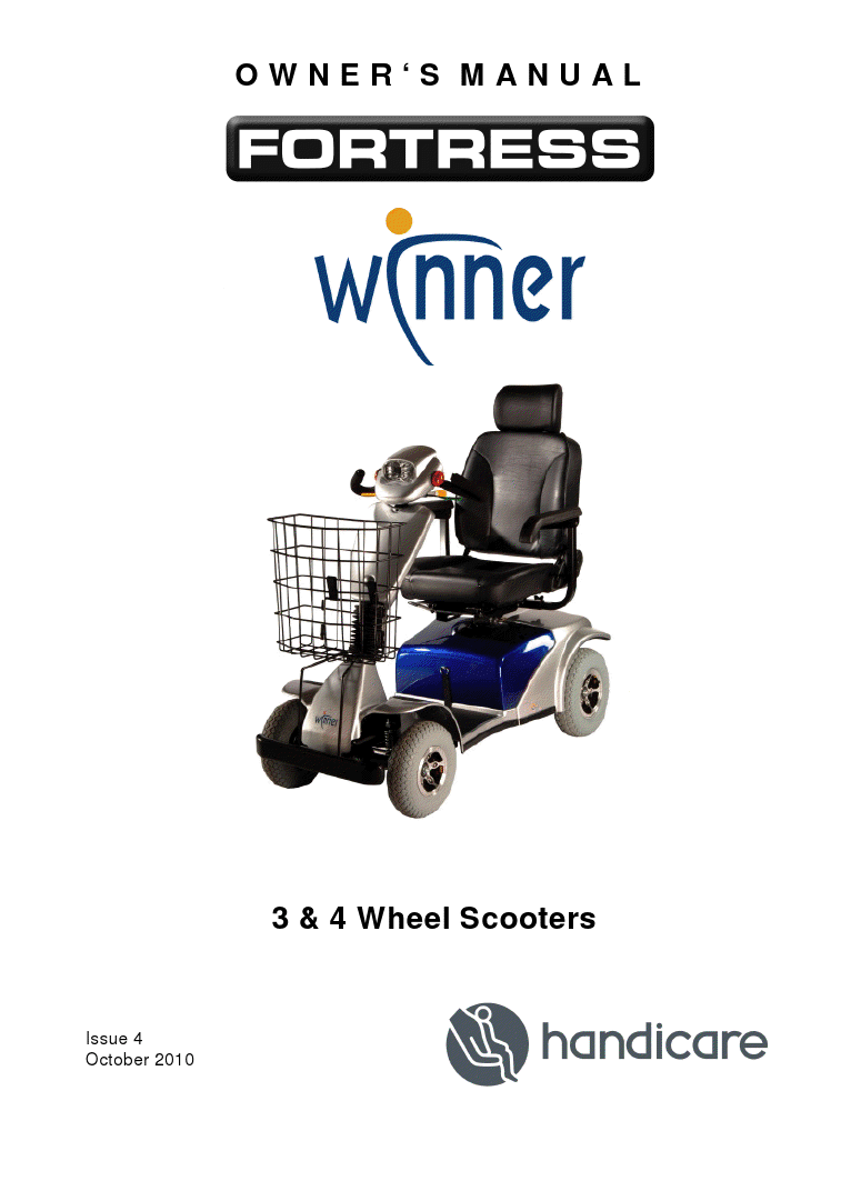 Fortress Winner electric scooter. Owner Manual | Owners and Service