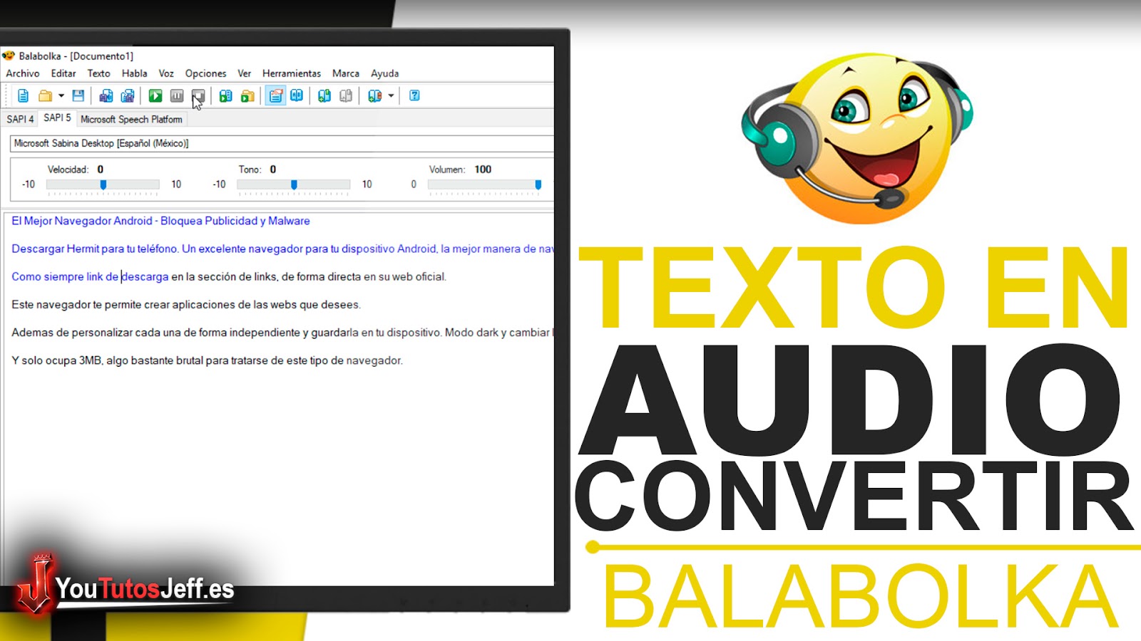 Convertir Texto en Audio - Descargar Balabolka Ultima Versión