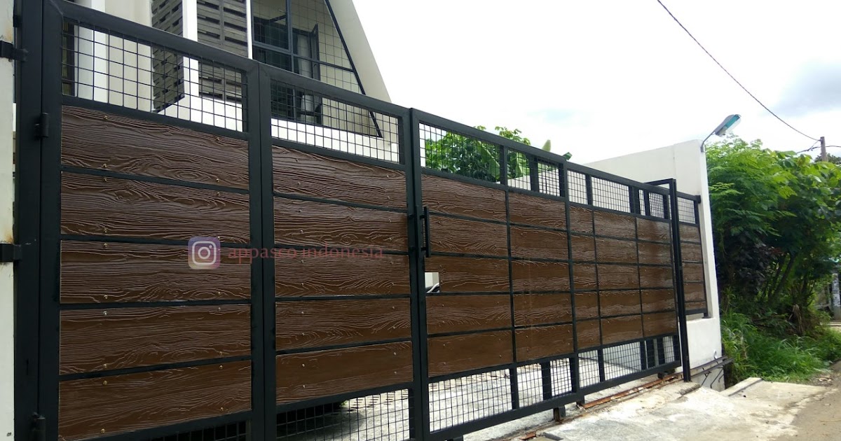 Pagar Woodplank Minimalis Besi Galvanis GRC di Swadaya
