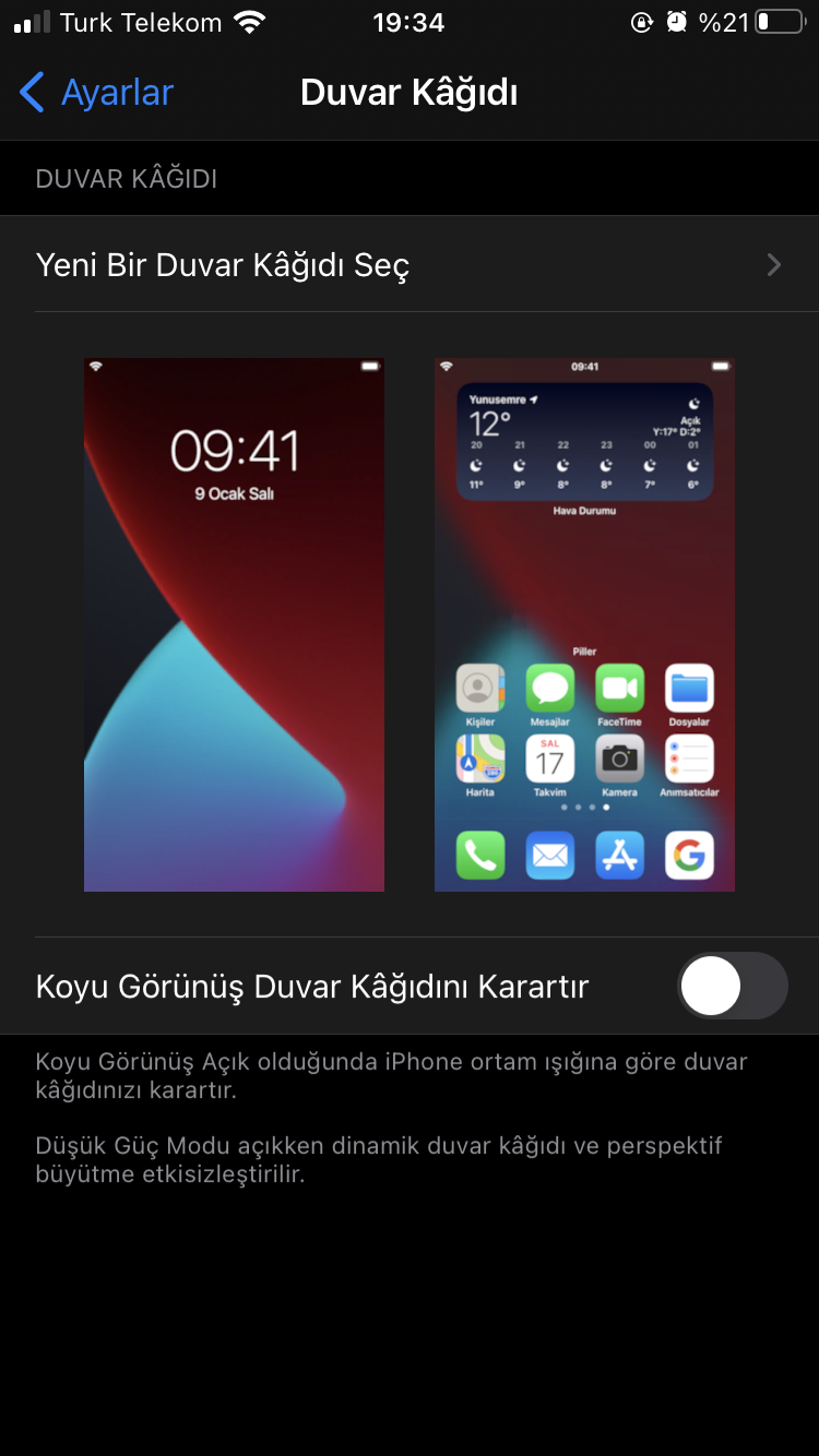 Karanlık Modda iPhone ve iPad Duvar Kağıdı Nasıl Otomatik Olarak