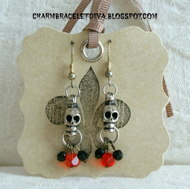 Halloween Vintage skull earrings Dia de los Muertos earrings