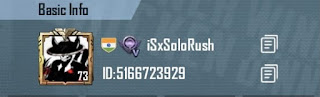 Solo Rush BGMI ID NUMBER