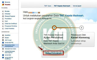 Pengajuan Perubahan TMT Kepala Madrasah  Cara Pengajuan Perubahan TMT Kepala Madrasah (S12F) di Simpatika