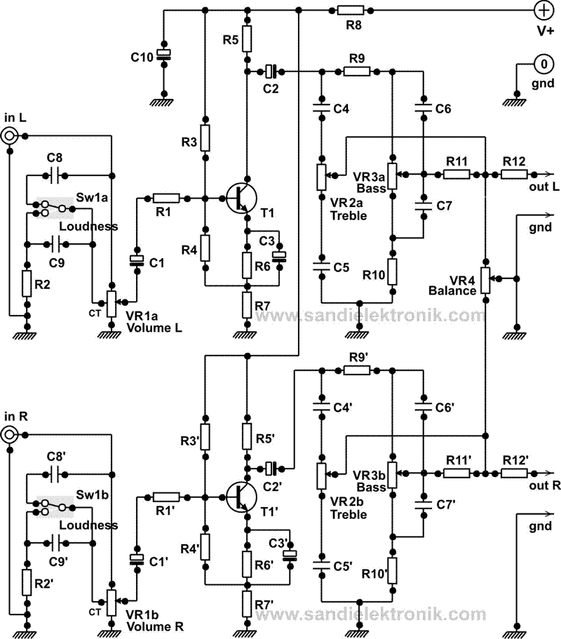 Tone-Control Stereo 2 Transistor | Sandi Elektronik