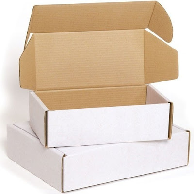 white cardboard boxes