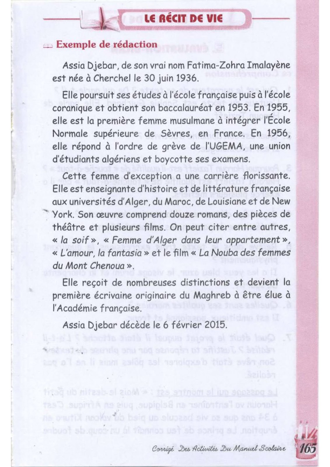 حل تمارين صفحة 145 الفرنسية للسنة الثالثة متوسط - الجيل الثاني