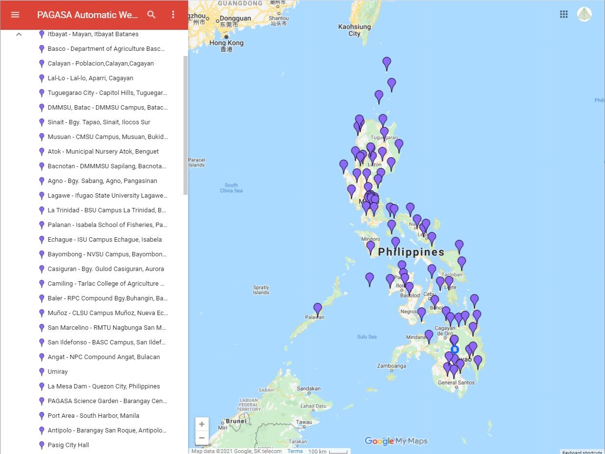 APEXS: PAGASA List of Automatic Weather Station (AWS)