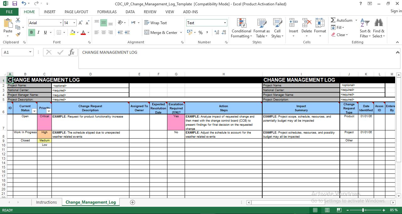 Change Management Log Template Free at Jose Caceres blog
