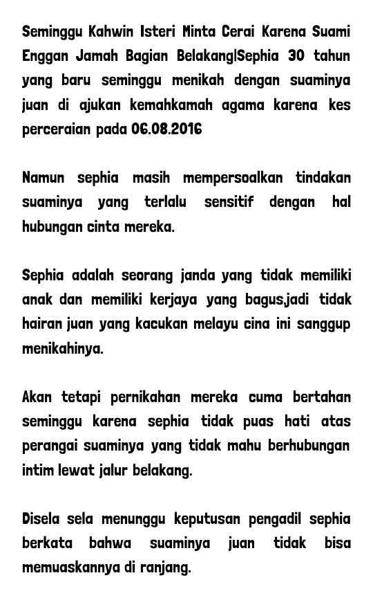 Apa Nak Jadi La !! Baru Seminggu Kahwin, Isteri Minta Cerai Sebab Suami