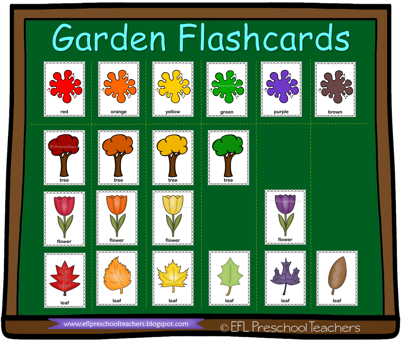 ESL/EFL Preschool Teachers Garden Unit Flashcards for the Kindergarten