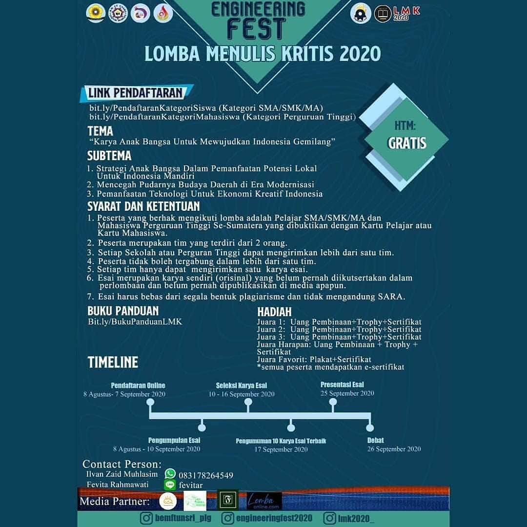 INFO LOMBA MENULIS KRITIS LMK 2020