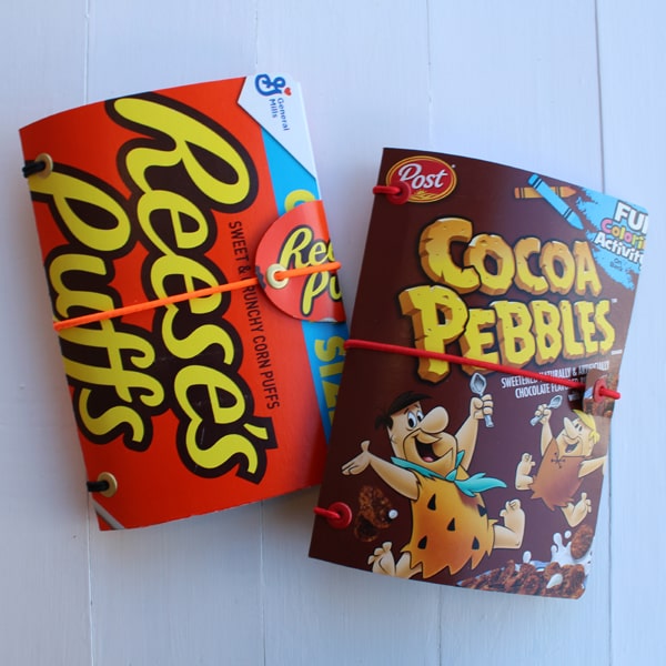 Cereal Box Refillable Journals Upcycled Craft DIY!