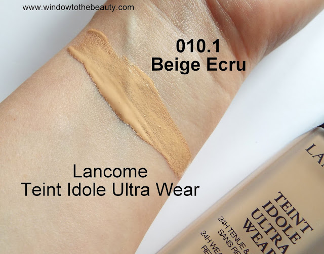 Lancome Teint Idole Ultra 010.1 beige ecru swatches