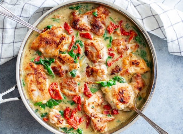 Creamy Tuscan Chicken (Paleo & Whole30) #healthy #keto