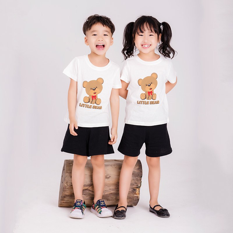 Unicorn Kids Áo phông cộc tay unisex hình gấu bé nhiều size