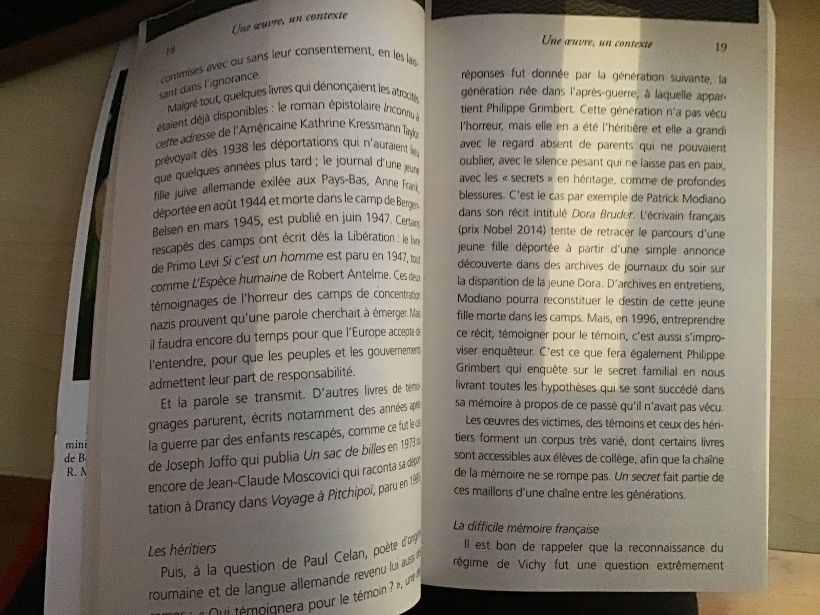Cours de Français: PHOTOGRAPHIES DE "UN SECRET" DE GRIMBERT