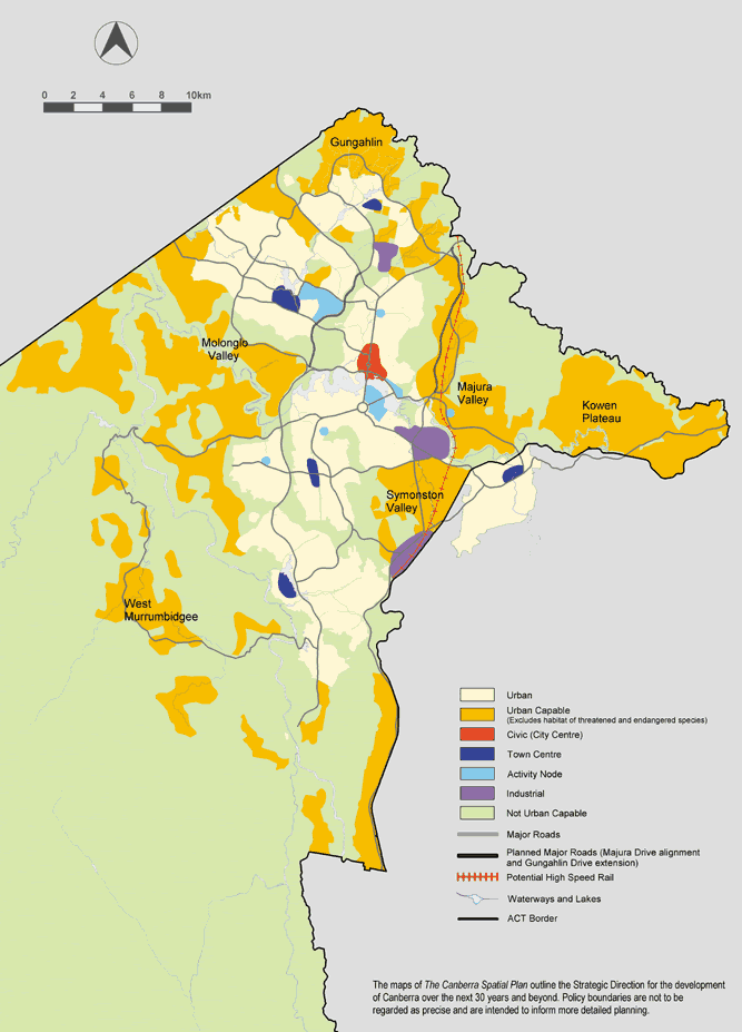 Map 3 Urban Capital Land Canbera 
