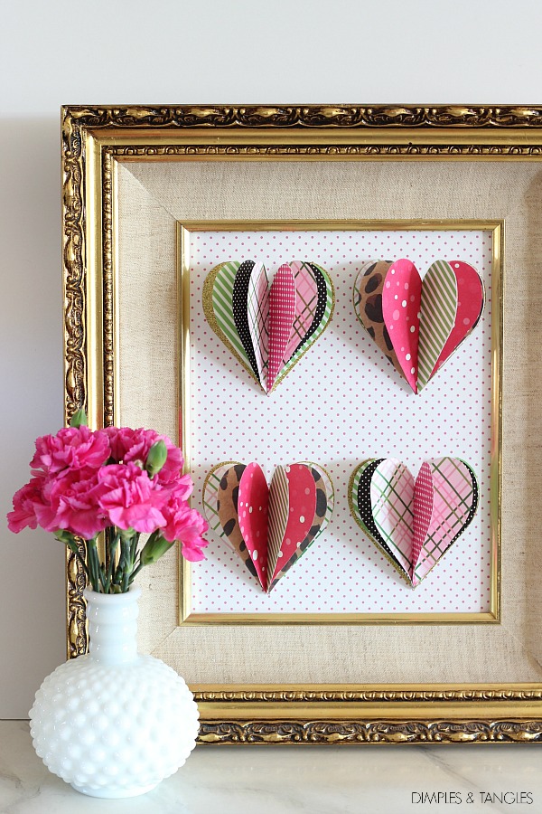 DIY 3D HEART ART Dimples and Tangles