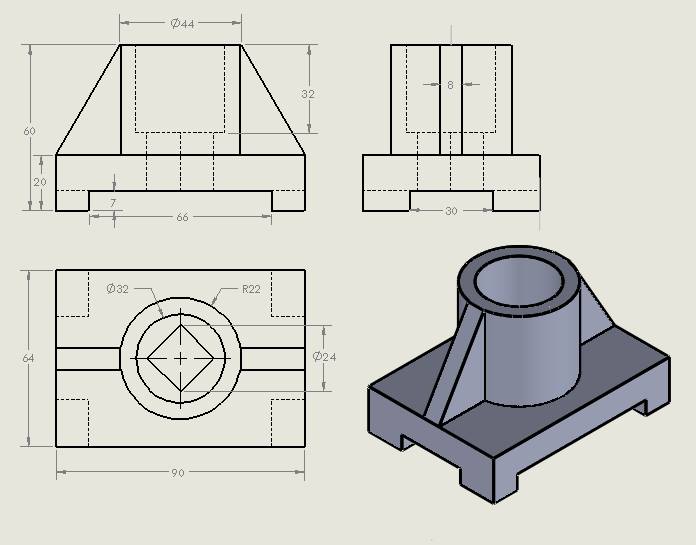 Chia Sẻ 15 Mẫu Bài Tập Vẽ Cad 2D/3D (Phần 8)