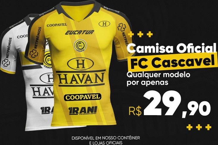 CAMISETA CASUAL MASCULINA AMARELA - Loja oficial - Compre produtos oficiais  - FC Cascavel