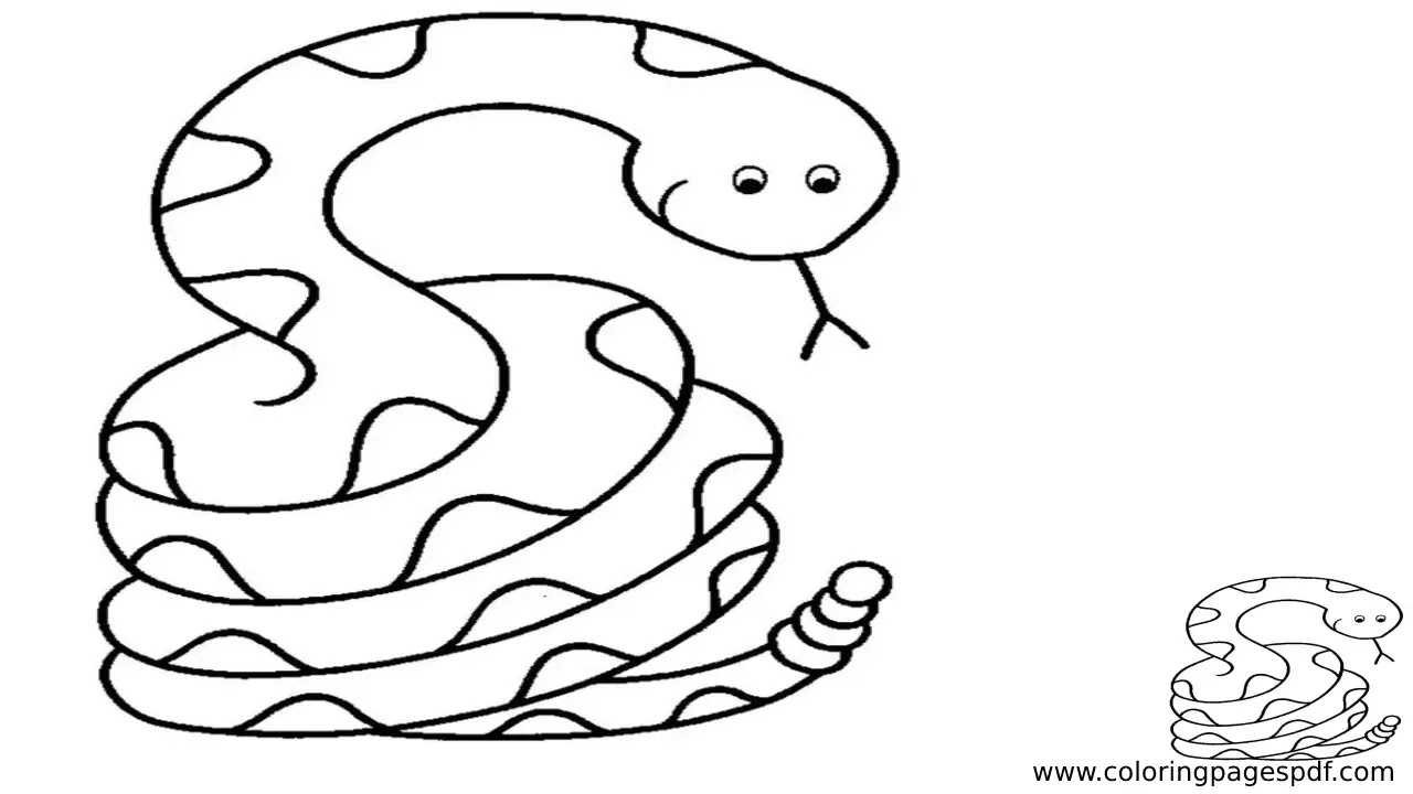 Coloring Page Of A Cute Snake