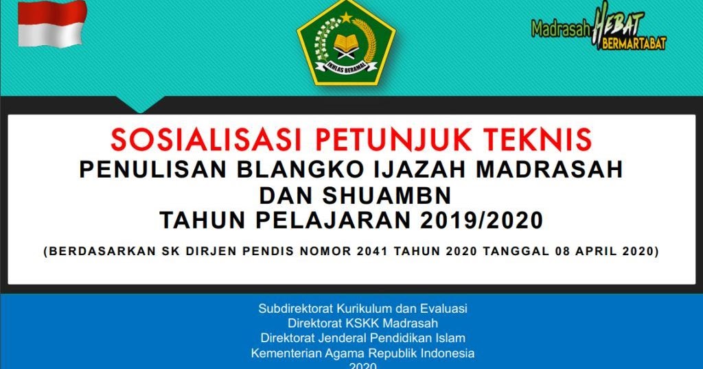PENGETAHUAN: KEPUTUSAN DIRJEN PENDIS NO. 2041 TAHUN 2020 TENTANG JUKNIS