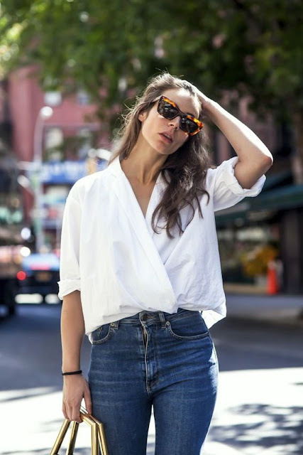 White Shirt and Blue Jeans  by Cool Chic Style Fashion