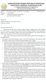 Informasi Waktu pemutakhiran data EMIS Semester Ganil TP  Informasi Waktu pemutakhiran data EMIS Semester Ganil TP 2017/2018 