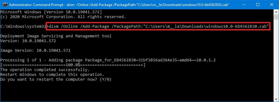 dism install cab file windows 10