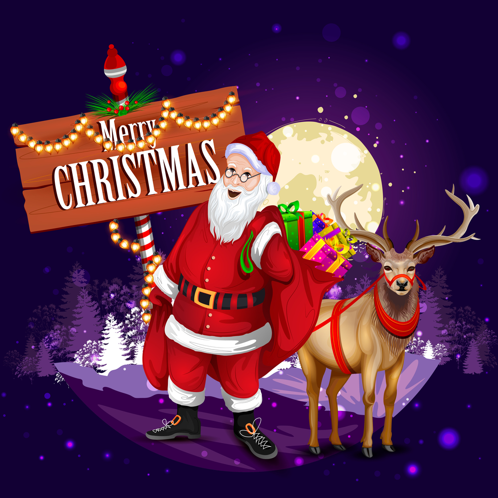 Banco de Imágenes Gratis: Santa Claus con mensaje de &quot;Merry Christmas