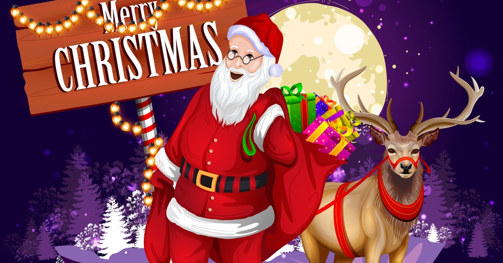 BANCO DE IMÁGENES GRATIS: Santa Claus con mensaje de &quot;Merry Christmas