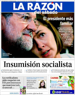 Portada del diario La Razón sobre los tuppers de Rajoy