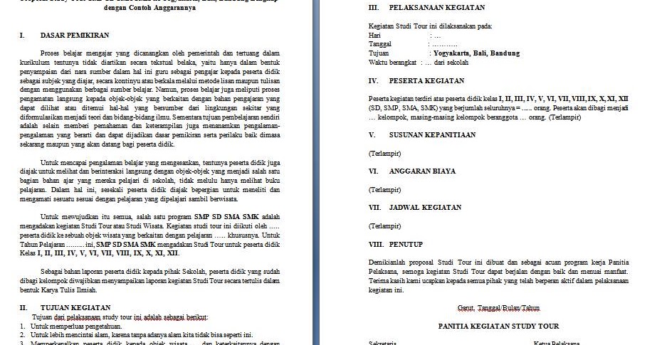 Proposal Study Tour Ke Yogyakarta Doc