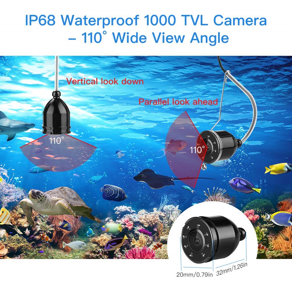 Eyoyo Portable Underwater Fishing Camera Fixed on Rod Underwater Video Fish Finder 4.3 inch