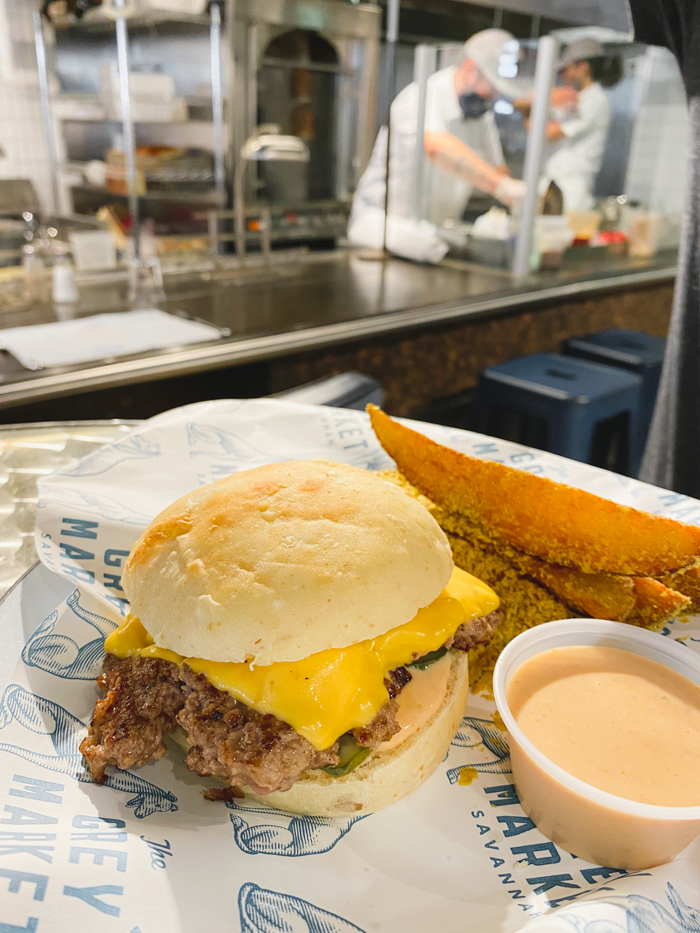 Our Favorite Places to Eat in Savannah: The Grey Market, burger and fries