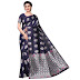 Momina Fashion Women's Banarasi Silk Woven Saree With Blouse piece(Blue,Pink)