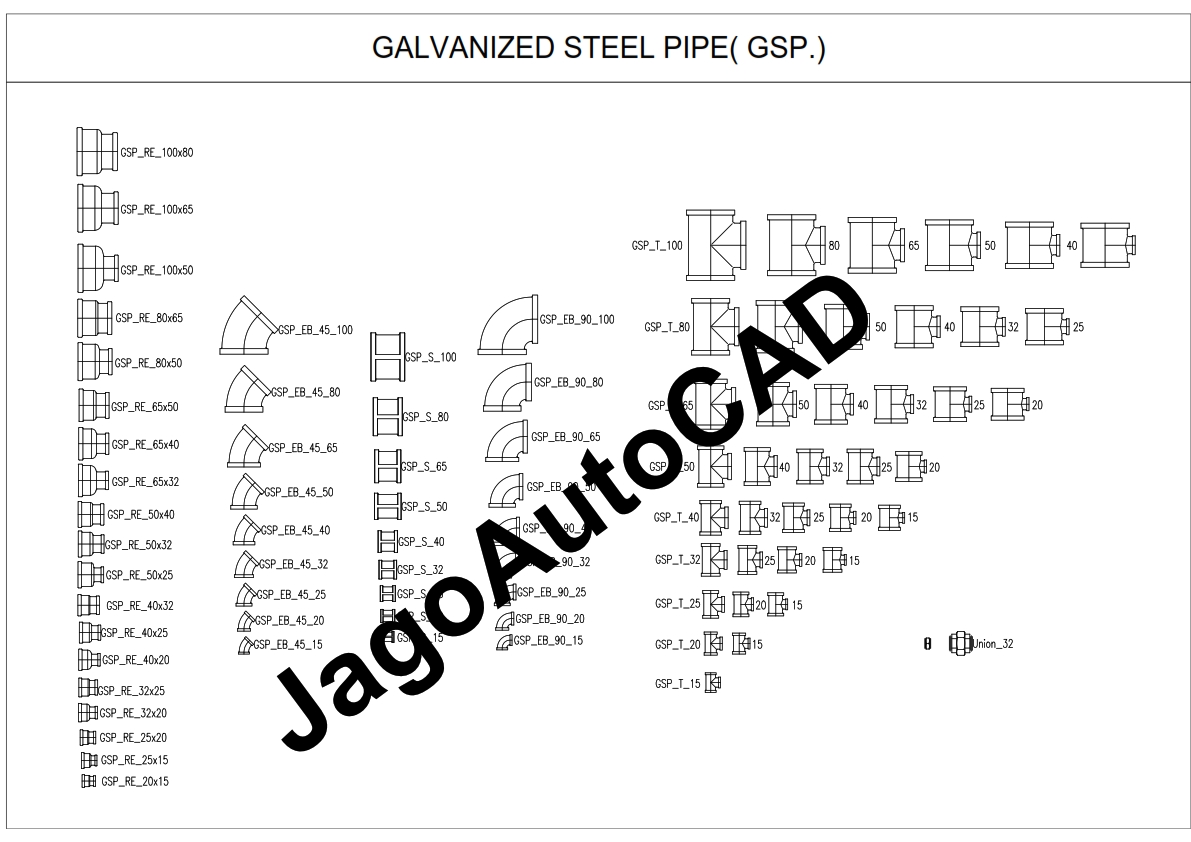 Download Galvanize Pipe Fitting DWG AutoCAD Free